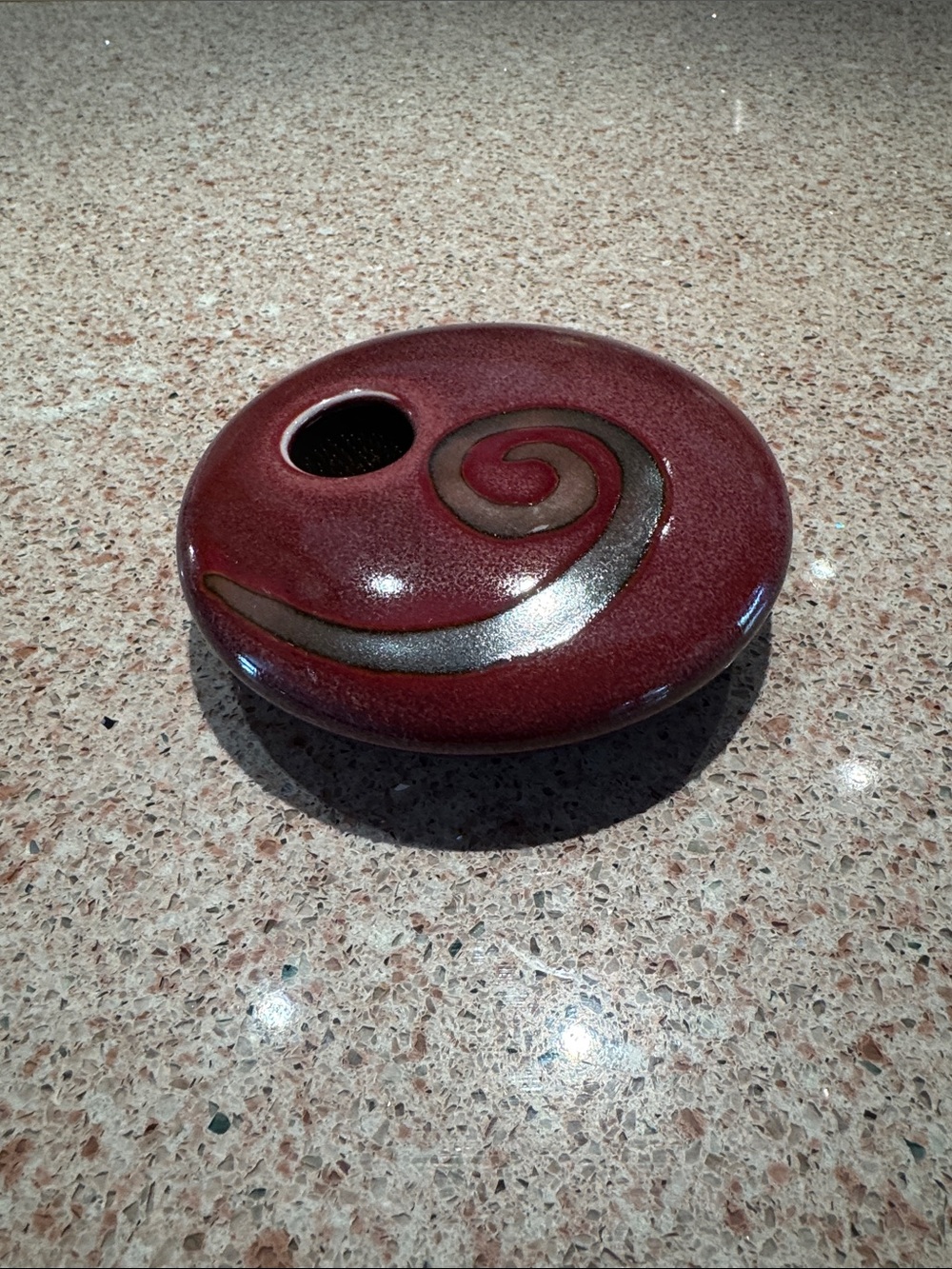 Ikebana Ceramic Spiral Bud Vase - Red